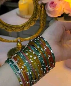 Trending Colorful Rhinestone Bangles set