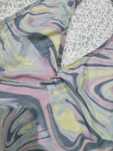 Swirl Print Halter Neck Top