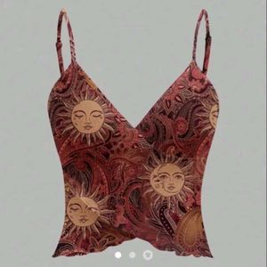 Boho Sun &amp; Moon Print Cami Top, from savanah