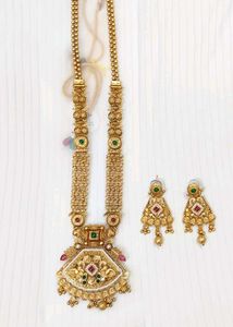 Antique Gold Necklace &amp; Earring Set