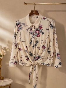 Floral Tie-Front Button-Up Shirt