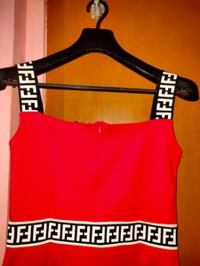 Red Sleeveless Aline Dress