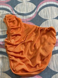 Orange Ruched One Shoulder Top