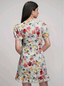Floral Wrap Mini Dress