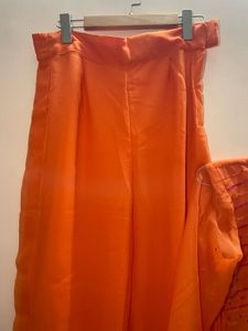 Orange &amp; Pink Ombre Kurta Set with Embellishments