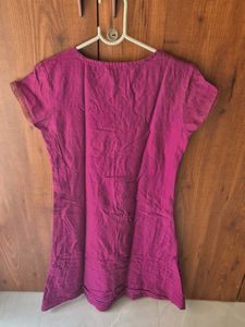 Purple Embroidered Kurti Top