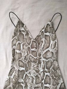 🤎Snakeskin Print Mini Dress