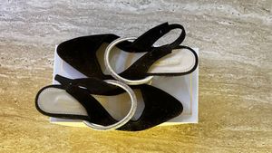 Elegant Black Velvet Slingback Heels