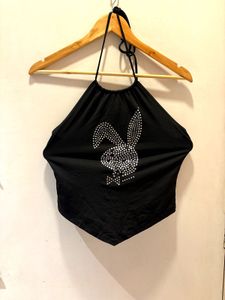 Cute Rhinestone Halter Top