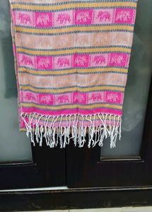 Pink Elephant Print Dupatta