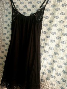 Black Lace Trim Slip Dress 34 size