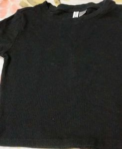 H&amp;M Divided Black Ribbed Top