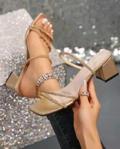 Sparkly Block Heels Sandals