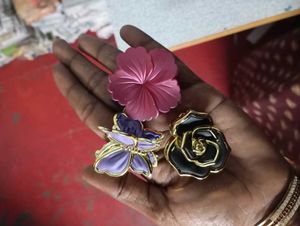 Charming Butterfly &amp; Flower Brooch Set