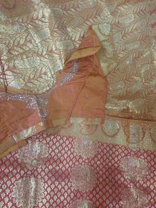 Women's Traditional Art Silk Saree Kanjivaram Style With Blouse Color:Gold