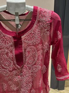 Pink Embroidered Kurta