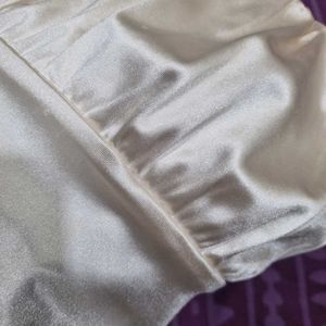 Satin Ruched Crop Top