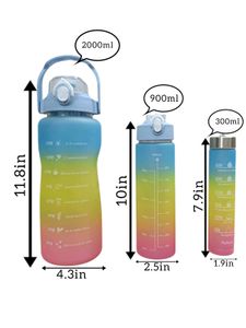 Gradient Water Bottle Set of 3