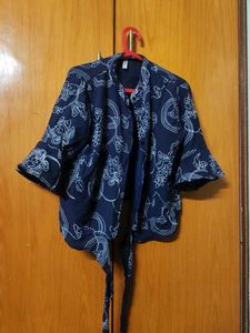 Navy Blue Wrap top