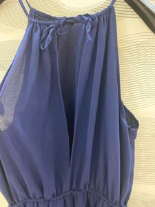 Navy Blue Halter Romper