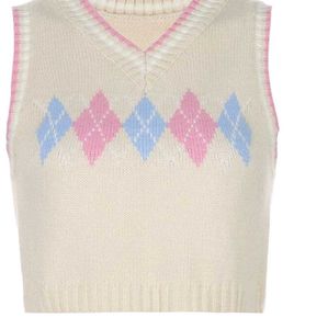 Argyle Knit Sweater Vest