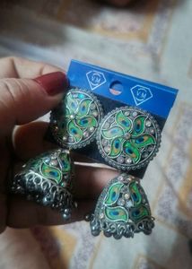 Peacock Design Jhumka Earrings