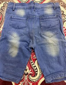 Distressed Blue Denim Shorts