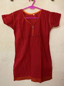 Red Cotton Kurta