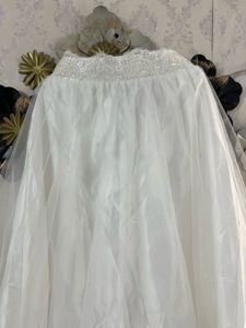 Elegant White Bridal Lehenga Skirt