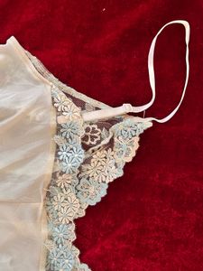 Lace Trim Silk Nightdress