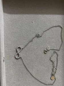 Infinity sliver tone Necklace with Sparkly