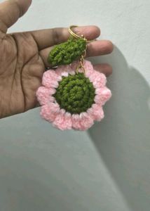 Handmade Crochet Flower Keychain
