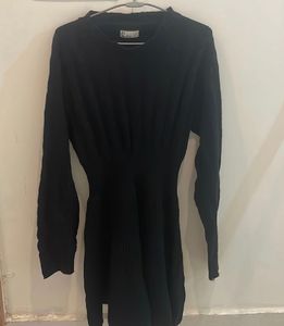 Black Knit Mini Dress