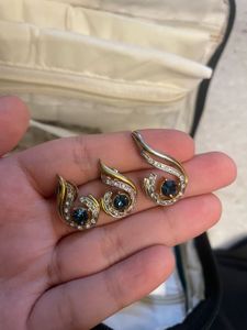 Elegant Blue Stone & Crystal Jewellery Set