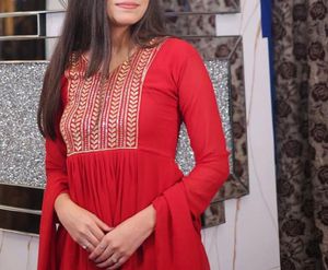 Elegant Red Kurta with Gold Embroidery