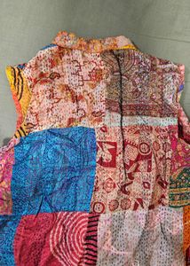 Reversible Kantha Quilted Colorful Top