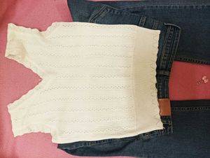 Crochet Sleeveless V Neck Top