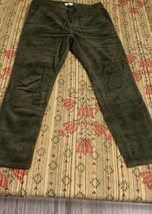 Olive Green Corduroy Joggers