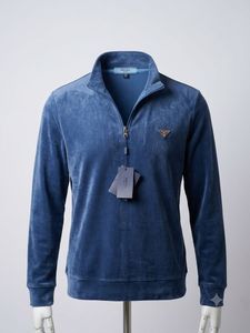 Prada Velour Quarter Velvet Zip Sweatshirt