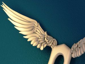 Goddess Wings Twist Hair Pin 3d printed