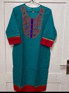 💙Embroidered Teal Kurta