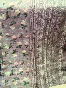 Elegant Floral &amp; Ethnic Print Saree with Blouse