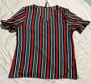 Striped V-Neck Blouse