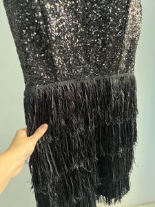 Sparkly Black Fringe Dress