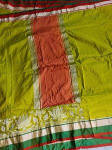 Florocent Green And Red New Saree
