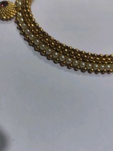 Elegant Gold tushi Necklace with Pearls