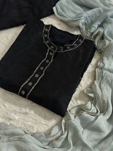 Elegant Black Kurta Set with Dupatta