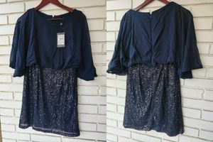 Navy Sequin Party Dress