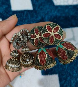 pearl choker set mang tika with2 jhumka ✨