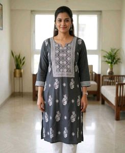 women elegant Grey Kurta